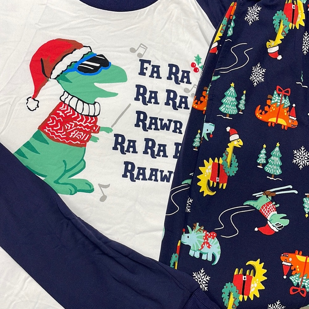 Men’s Holiday Dinosaur Fa Ra Ra Ra pajama set